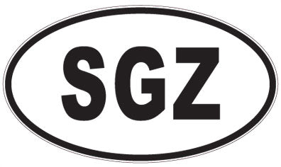 SGZ - 3 Letter Initials Oval Sticker