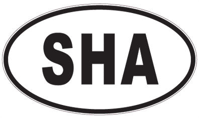 SHA - 3 Letter Initials Oval Sticker