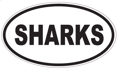 SHARKS - Oval Sticker