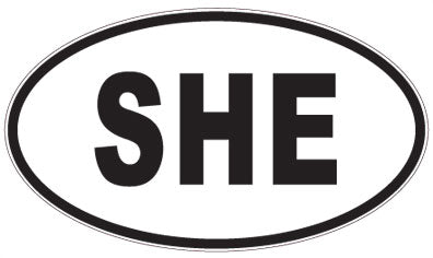 SHE - 3 Letter Initials Oval Sticker