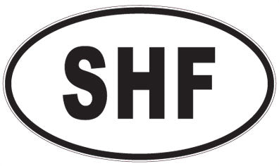 SHF - 3 Letter Initials Oval Sticker