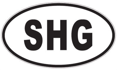 SHG - 3 Letter Initials Oval Sticker