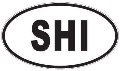 SHI - 3 Letter Initials Oval Sticker