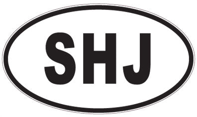 SHJ - 3 Letter Initials Oval Sticker