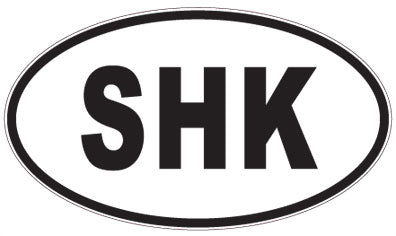 SHK - 3 Letter Initials Oval Sticker
