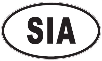 SIA - 3 Letter Initials Oval Magnet