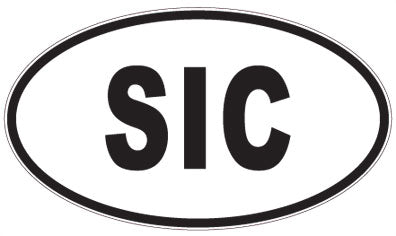 SIC - 3 Letter Initials Oval Magnet