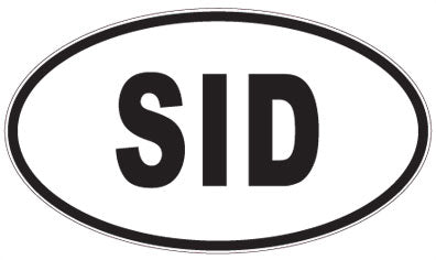 SID - 3 Letter Initials Oval Magnet