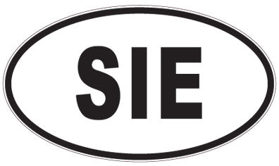 SIE - 3 Letter Initials Oval Magnet