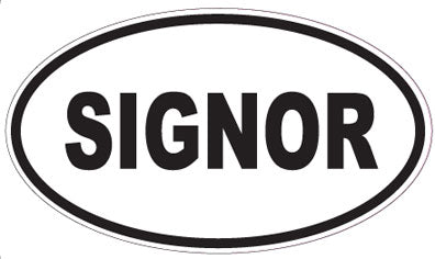 SIGNOR - Oval Sticker