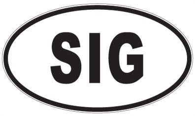 SIG - 3 Letter Initials Oval Magnet