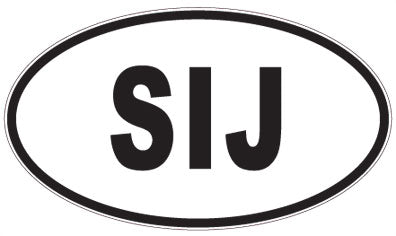 SIJ - 3 Letter Initials Oval Magnet
