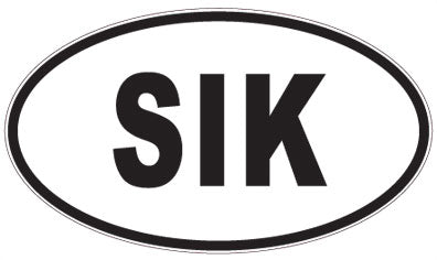 SIK - 3 Letter Initials Oval Magnet