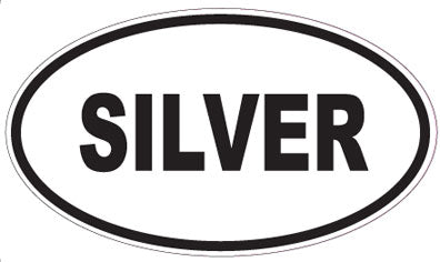 SILVER - Oval Sticker