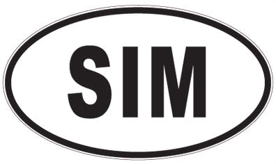 SIM - 3 Letter Initials Oval Sticker