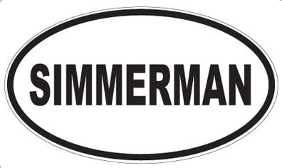 SIMMERMAN - Oval Sticker
