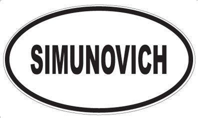 SIMUNOVICH - Oval Sticker
