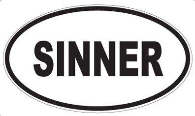SINNER - Oval Magnet