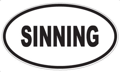 SINNING - Oval Magnet