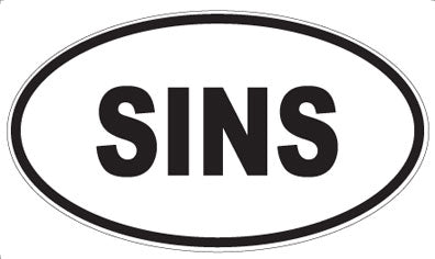 SINS - Oval Sticker