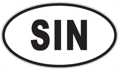 SIN - 3 Letter Initials Oval Magnet