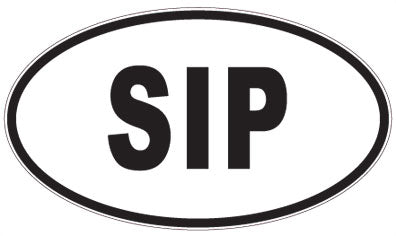 SIP - 3 Letter Initials Oval Sticker