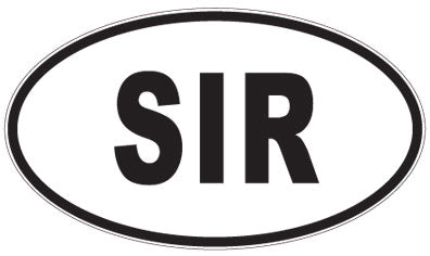 SIR - 3 Letter Initials Oval Magnet