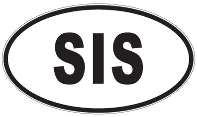 SIS - 3 Letter Initials Oval Sticker
