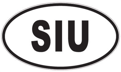 SIU - 3 Letter Initials Oval Magnet