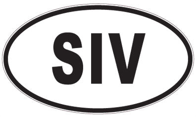 SIV - 3 Letter Initials Oval Sticker