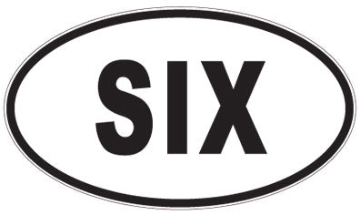 SIX - 3 Letter Initials Oval Sticker