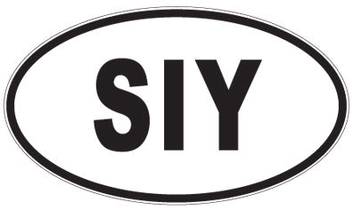 SIY - 3 Letter Initials Oval Magnet
