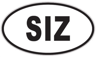 SIZ - 3 Letter Initials Oval Sticker