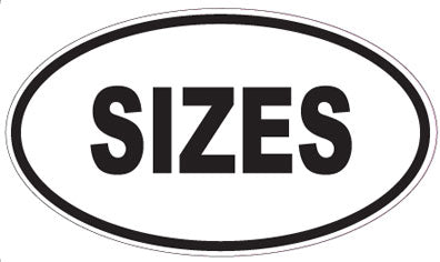 SIZES - Oval Sticker