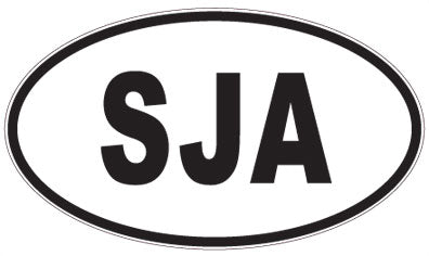 SJA - 3 Letter Initials Oval Magnet