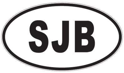 SJB - 3 Letter Initials Oval Magnet