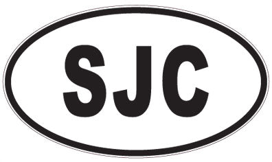 SJC - 3 Letter Initials Oval Sticker