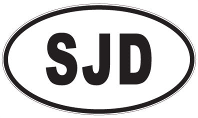 SJD - 3 Letter Initials Oval Magnet