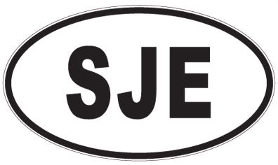 SJE - 3 Letter Initials Oval Magnet