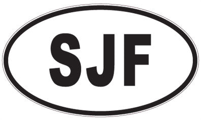 SJF - 3 Letter Initials Oval Magnet