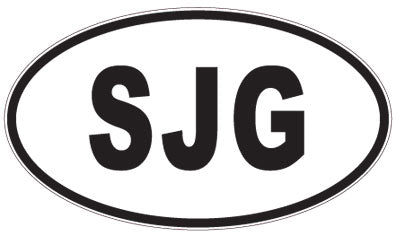SJG - 3 Letter Initials Oval Magnet