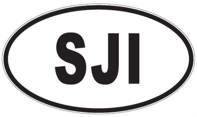 SJI - 3 Letter Initials Oval Magnet