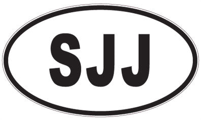 SJJ - 3 Letter Initials Oval Magnet