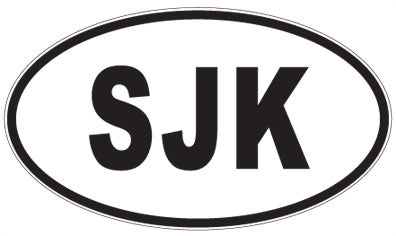 SJK - 3 Letter Initials Oval Magnet
