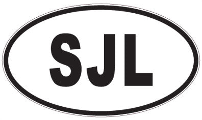 SJL - 3 Letter Initials Oval Magnet