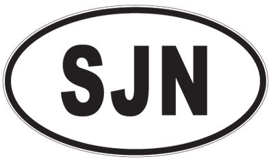 SJN - 3 Letter Initials Oval Magnet