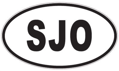 SJO - 3 Letter Initials Oval Magnet