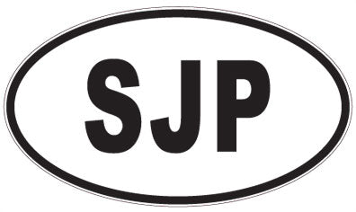 SJP - 3 Letter Initials Oval Sticker