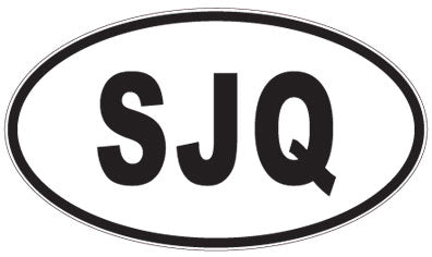 SJQ - 3 Letter Initials Oval Magnet