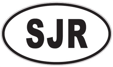 SJR - 3 Letter Initials Oval Magnet